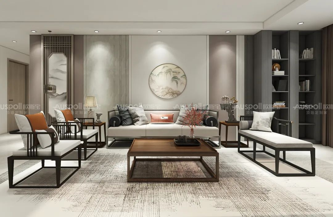 這是歐斯寶集成吊頂新中式空間效果圖